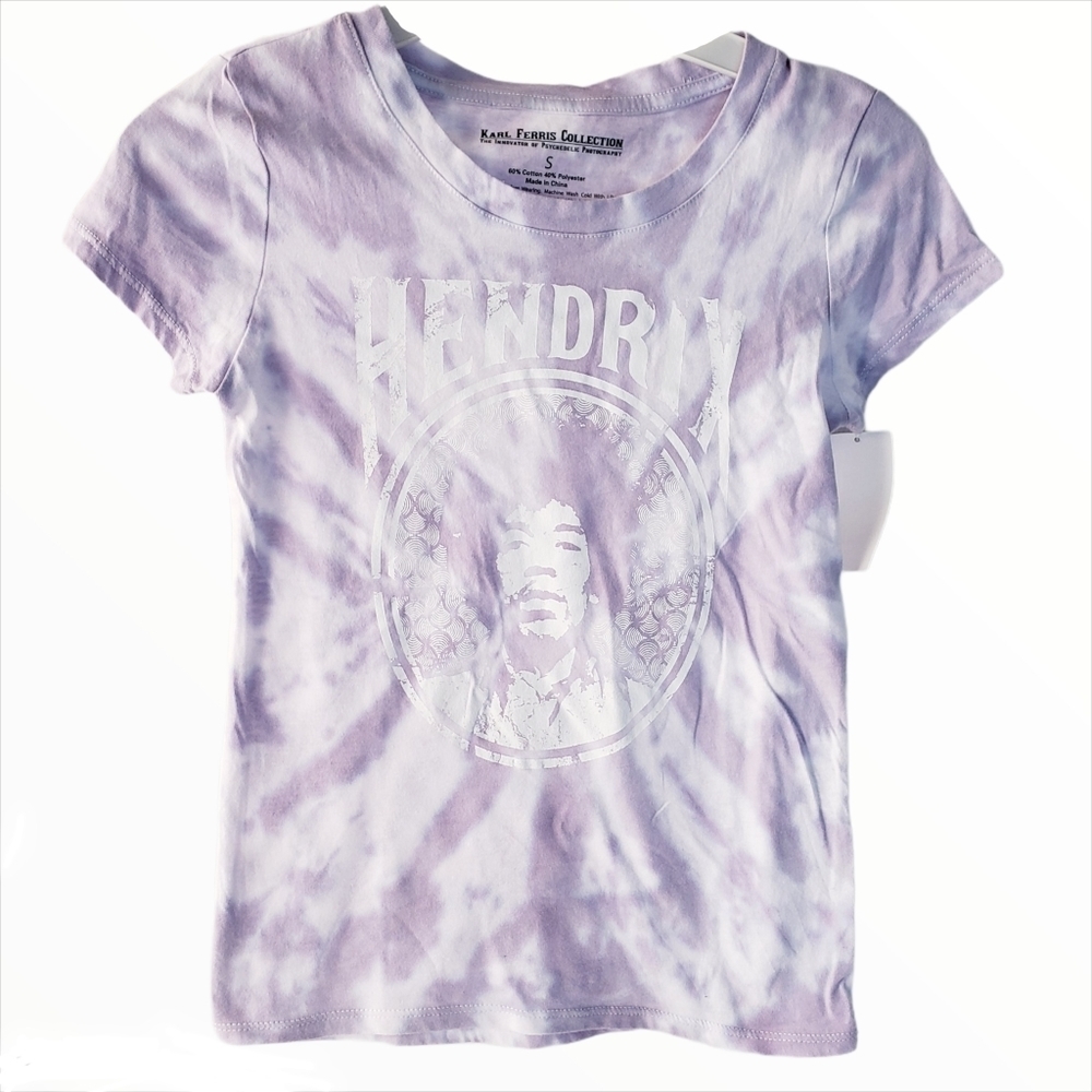 Jimi Hendrix Lavender & White Tie Dye Shirt